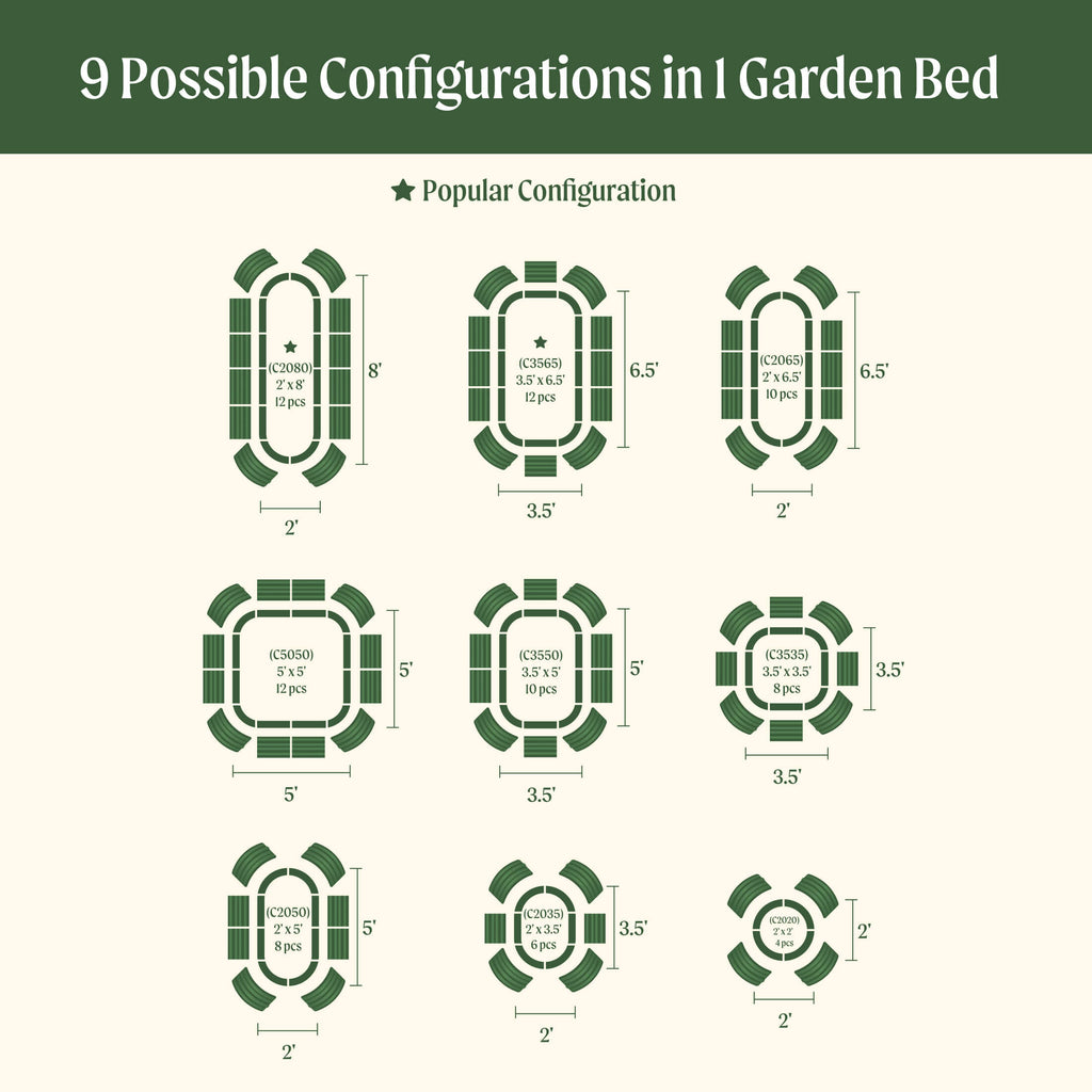 17" Tall 9 In 1 Large Modular Metal Raised Garden Bed Kit